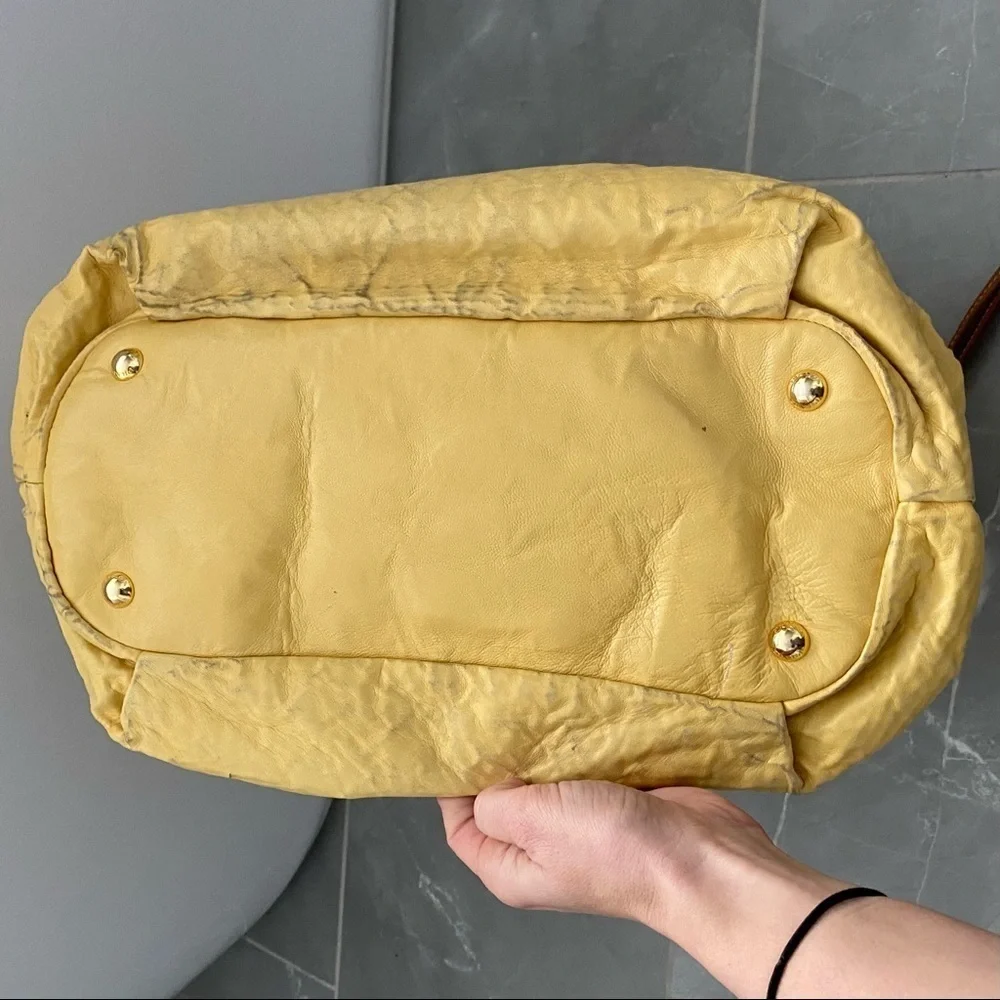 PRADA Yellow Drawstring Napa tote